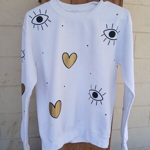 White and Gold Kids Sweatshirt